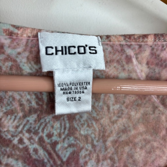 Vintage 90s Fairy Top Asymmetric Bell Sleeve Beaded Pink Retro Angel Chicos L - Picture 4 of 9